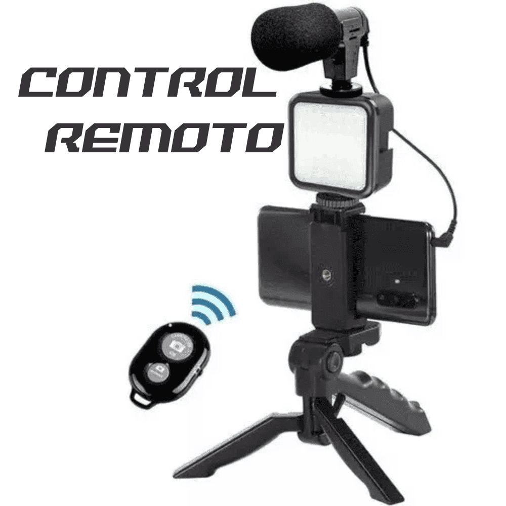 ESTABILIZADOR SOPORTE CELULAR LUZ LED Y MICROFONO
