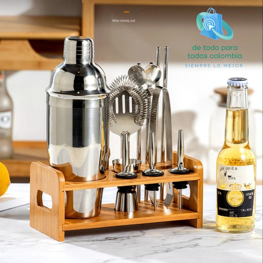 KIT DE COCTELERIA 100% ACERO INOXIDABLE