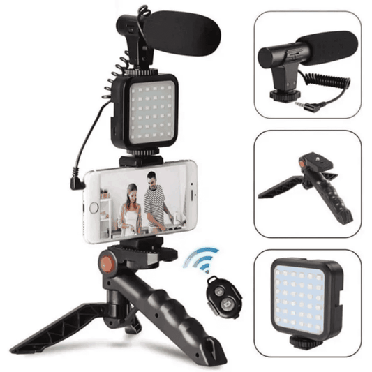 ESTABILIZADOR SOPORTE CELULAR LUZ LED Y MICROFONO