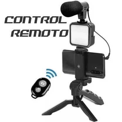 ESTABILIZADOR SOPORTE CELULAR LUZ LED Y MICROFONO