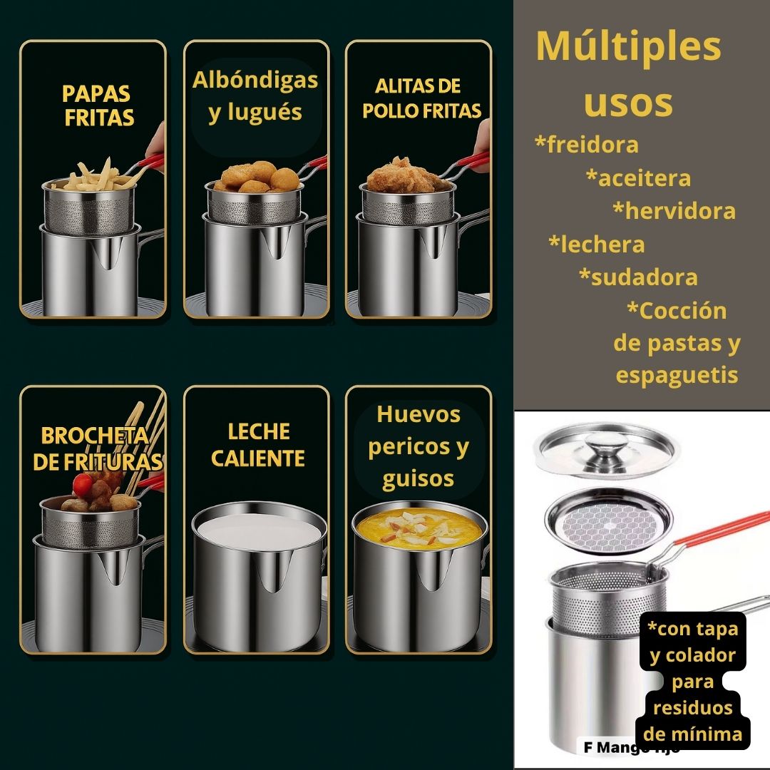 👉 OLLA MULTIUSOS DE ACERO INOXIDABLE ✔ 1.2 LITROS