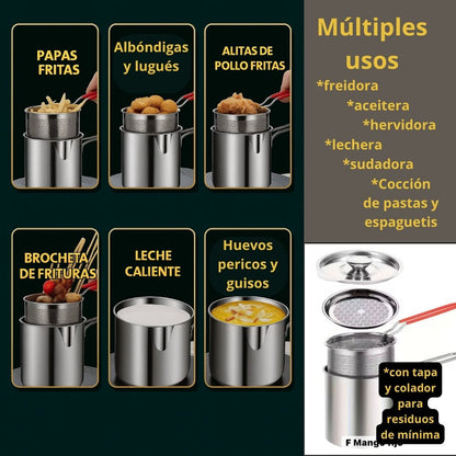 👉 OLLA MULTIUSOS DE ACERO INOXIDABLE ✔ 1.2 LITROS