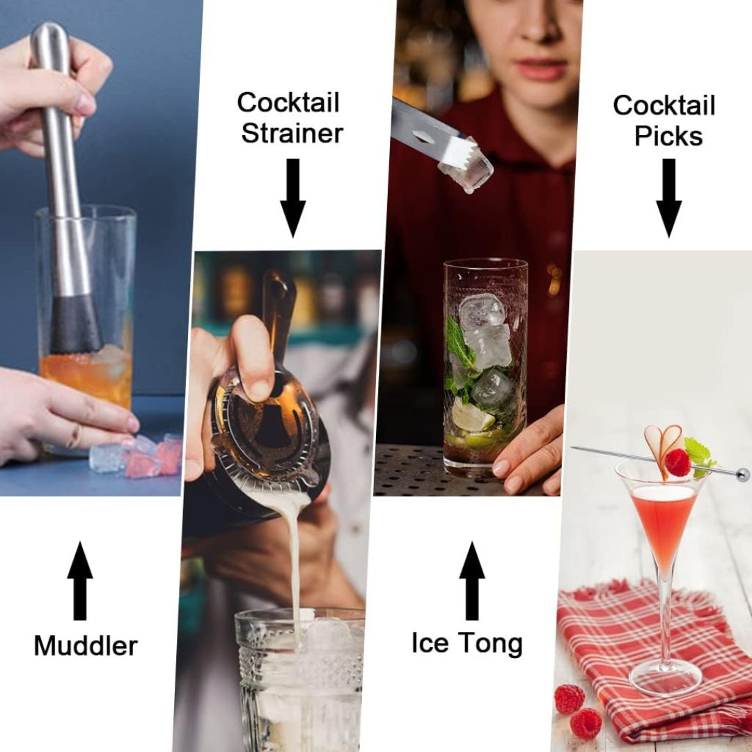 KIT DE COCTELERIA BARTENDER PROFESIONAL 23 PIEZAS