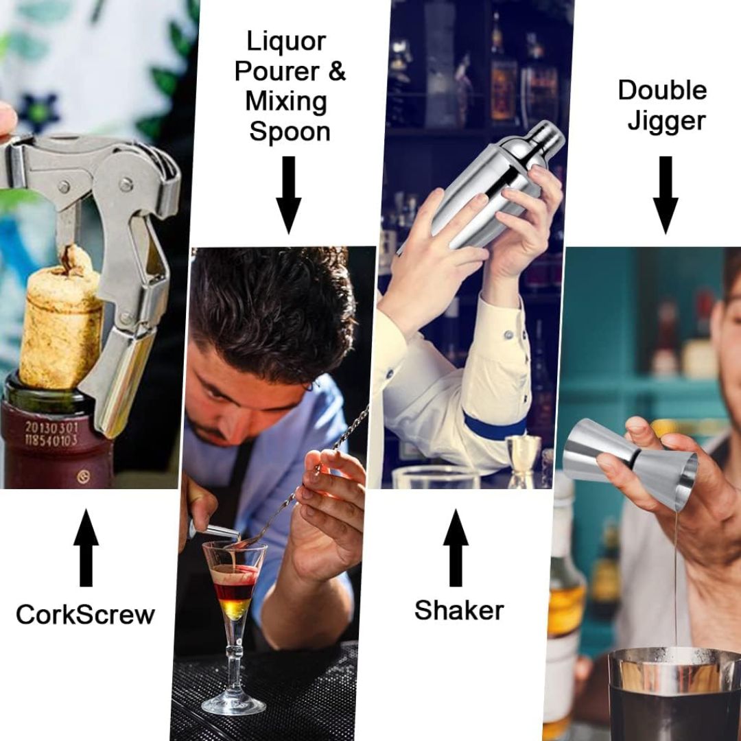 KIT DE COCTELERIA BARTENDER PROFESIONAL 23 PIEZAS