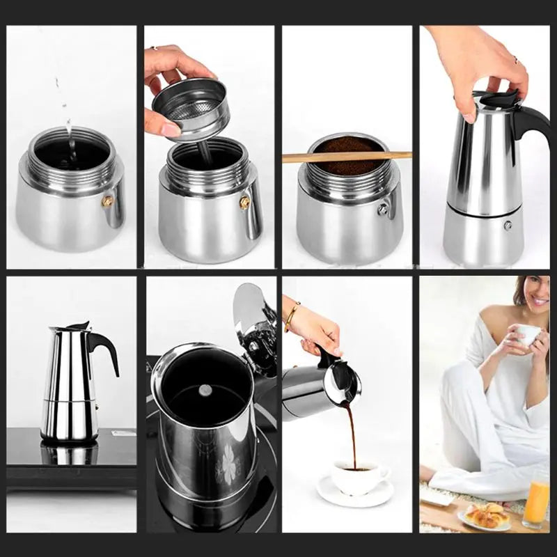 CAFETERA ITALIANA ACERO INOXIDABLE 600ML